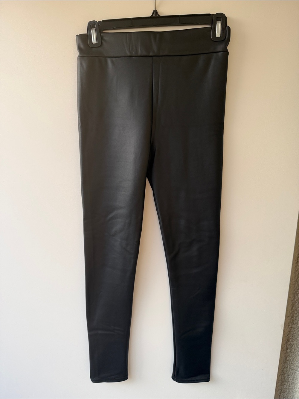 Faux Leather Skinny Leggings - Black